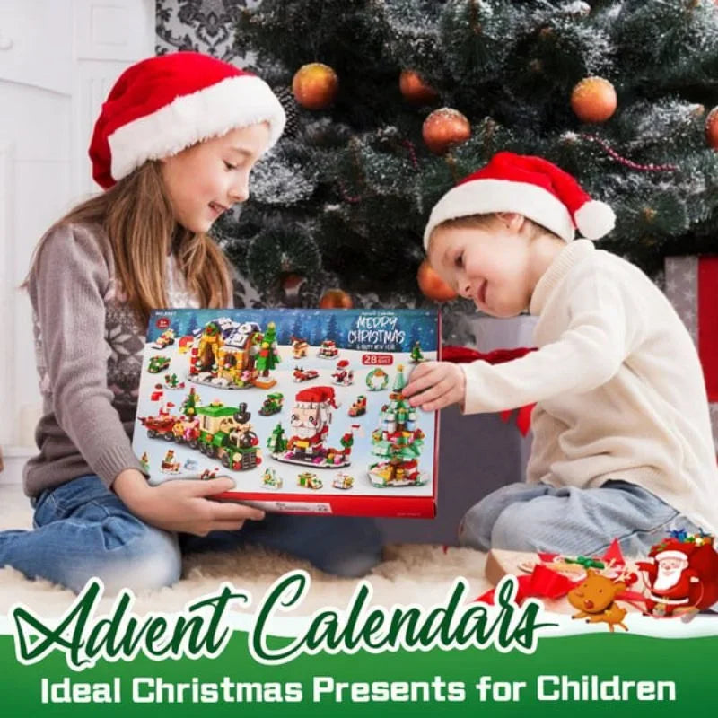 2024 Kerst Adventskalender: 24-Daagse Countdown met Verrassingen - Blinde Doos Bouwblokken Puzzel voor Kinderen en Volwassenen, Perfecte Cadeaus!