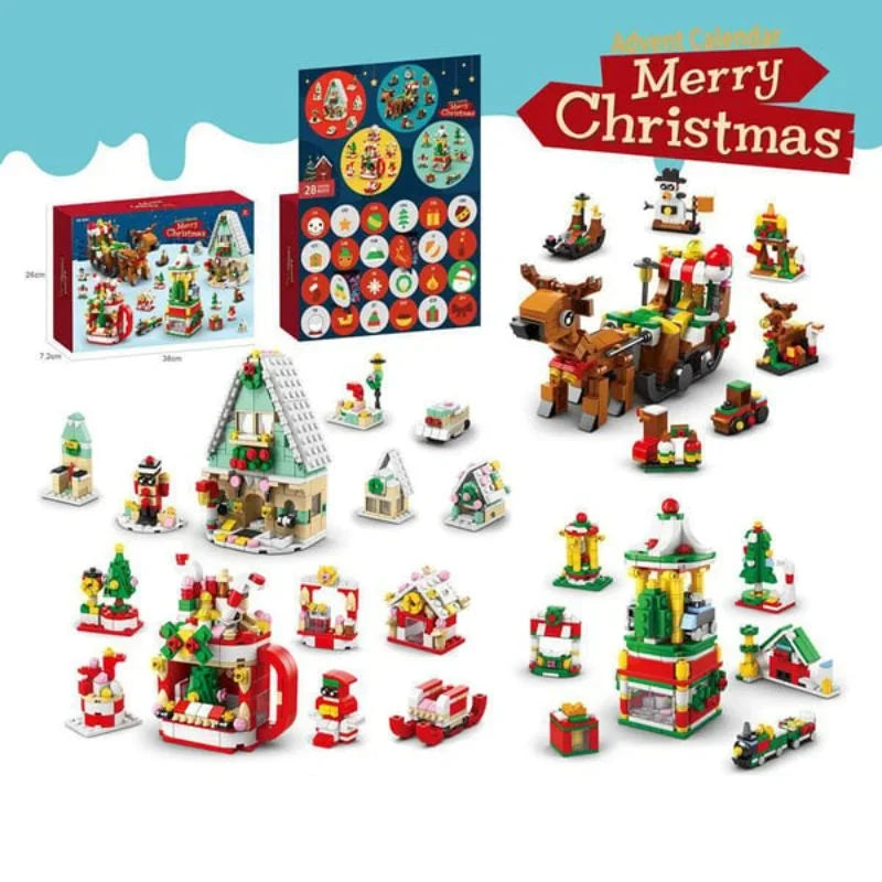 2024 Kerst Adventskalender: 24-Daagse Countdown met Verrassingen - Blinde Doos Bouwblokken Puzzel voor Kinderen en Volwassenen, Perfecte Cadeaus!