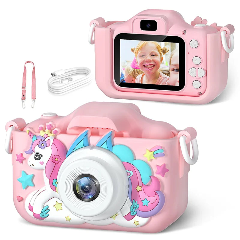 Digitale Eenhoorn Camera voor Kinderen 1080p l Roze