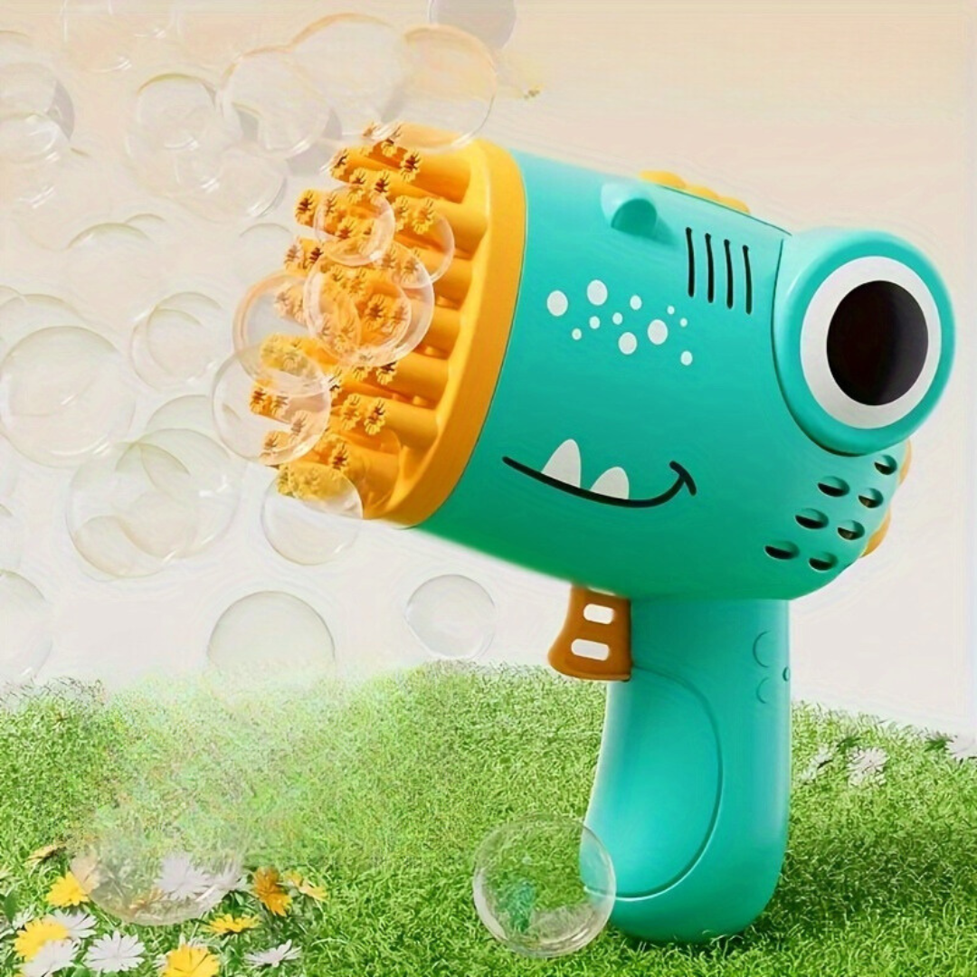 40 Holes Handheld Dinosaur Bubble Machine | Batterijvrije Automatische Bellenpistool | Perfect voor Halloween & Kerstcadeaus