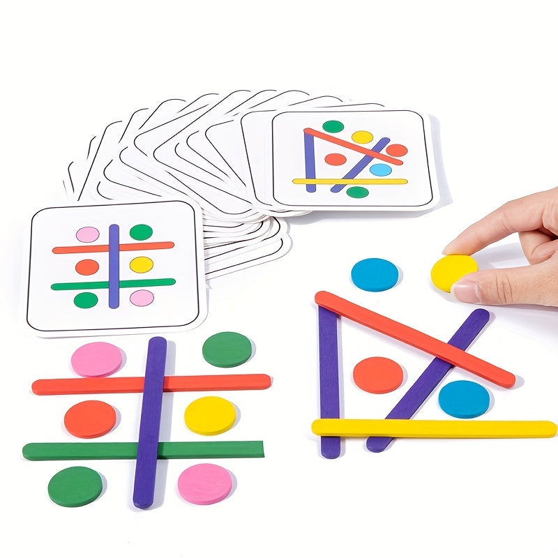 Popsicle Puzzel Spel | Educatief Houten Rekenspeelgoed | Matchstick Breinbrekers voor Peuters | Perfect Kerst- & Halloween Cadeau!