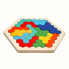 3D Hexagonale Houten Puzzel | Educatief Tangram Bordspel voor Kinderen | Breintraining Cadeau voor Kerst & Halloween!