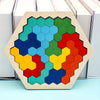 3D Hexagonale Houten Puzzel | Educatief Tangram Bordspel voor Kinderen | Breintraining Cadeau voor Kerst & Halloween!