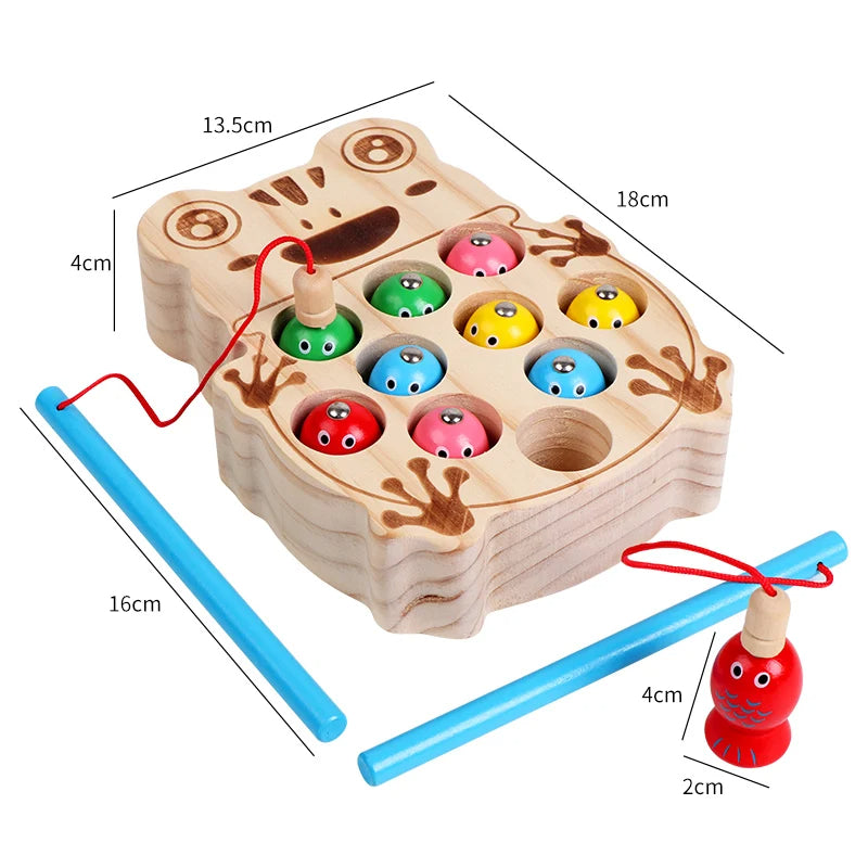 Kikker & Visjes Vangen - Montessori speelgoed 1 Jaar of ouder (Magnetisch Speelgoed)