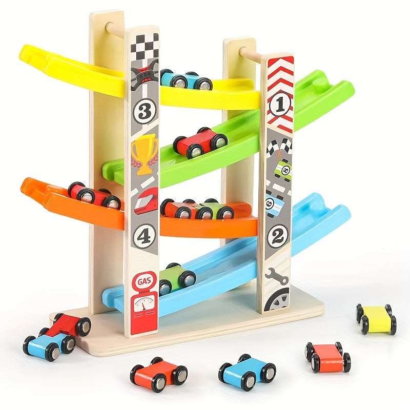 Houten Auto Racebaan Speelset voor Kinderen 1-5 Jaar | Mini Auto's & Racebanen | Perfect Halloween Cadeau