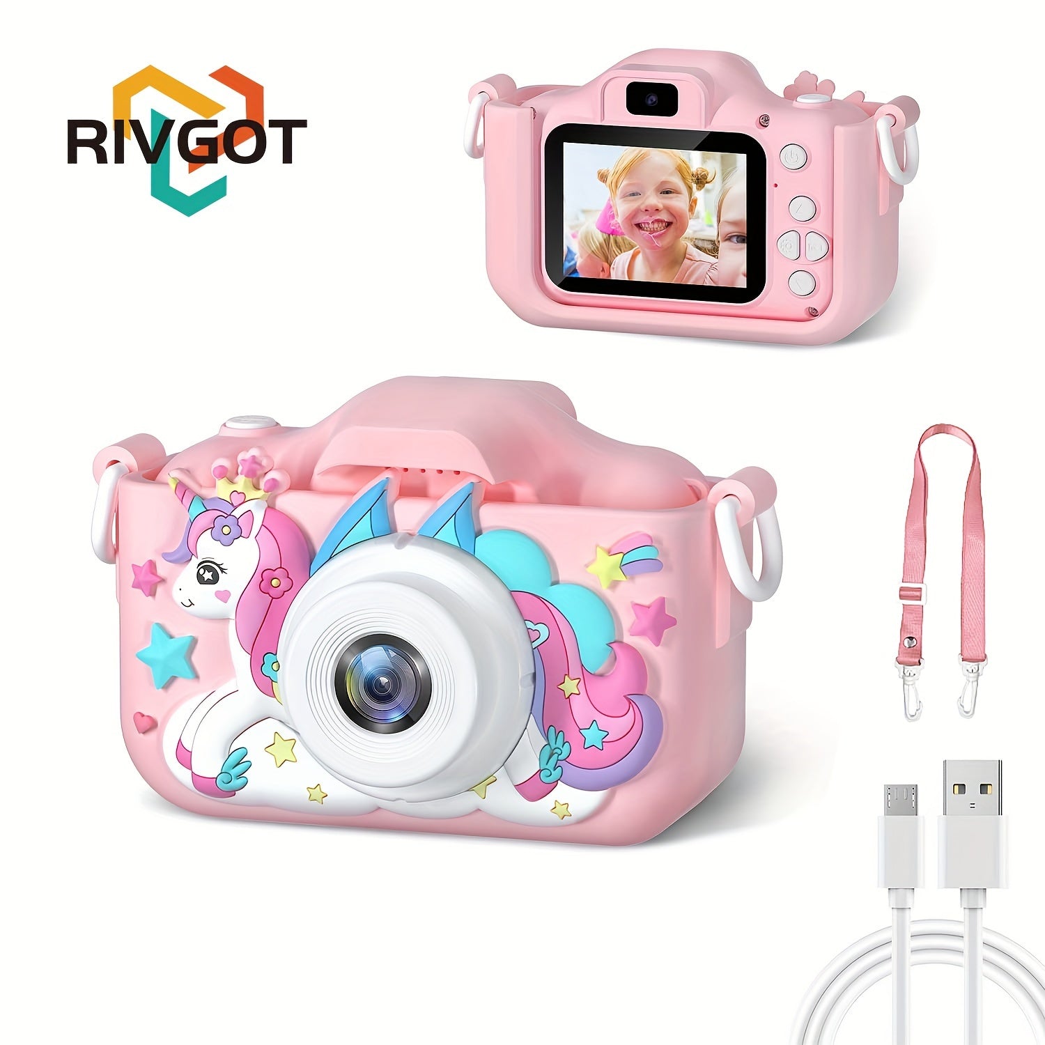 Unicorn HD Camera Voor Kinderen | Selfiecamera Voor Kinderen Geschikt Voor 3-12 Jaar Oude Peuters