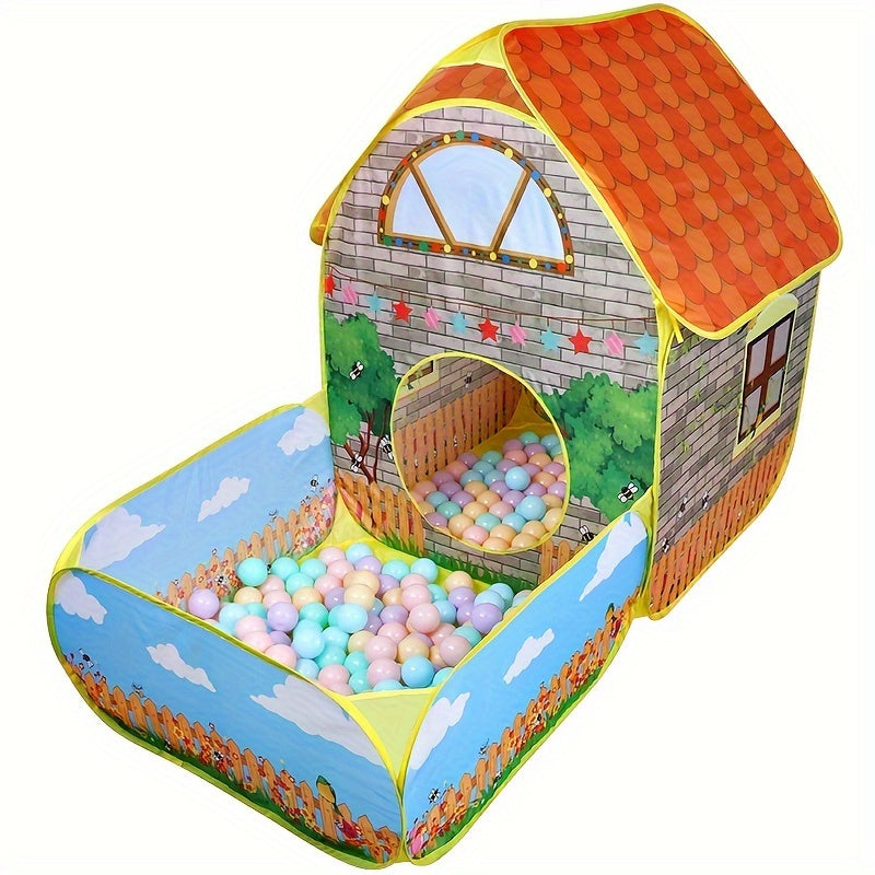 Kindertent Tuinvilla – Grote Opvouwbare Speeltent voor Jongens en Meisjes, Binnen & Buiten, Poppenhuis, Ballenbad | Perfect Kerst- & Halloween Cadeau