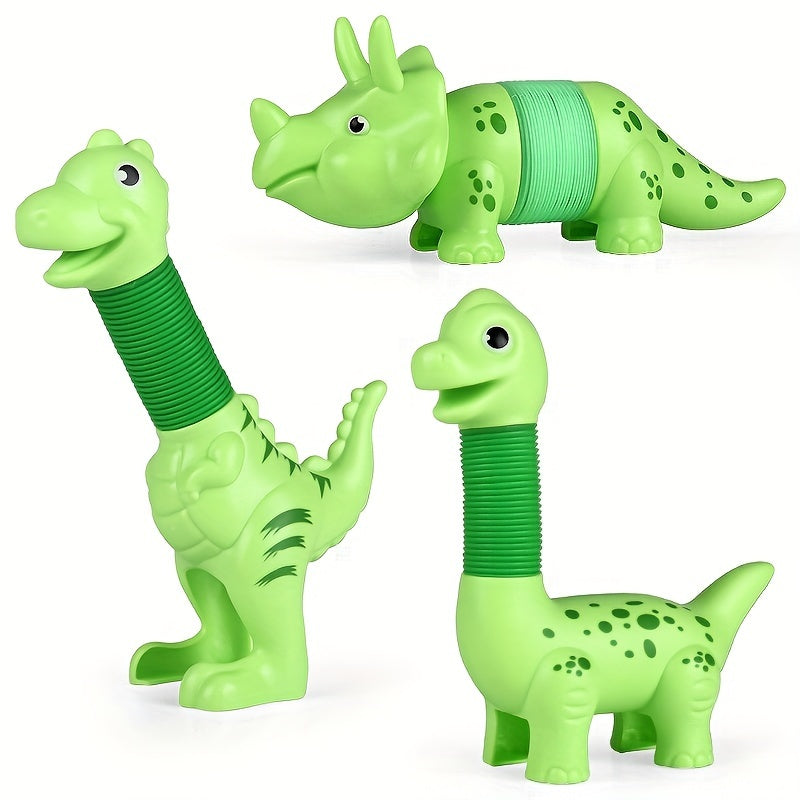 3-delige Dinosaurus Pop Tubes | Creatieve DIY T-Rex Sensorische Speeltjes voor Kinderen van 3-8 Jaar