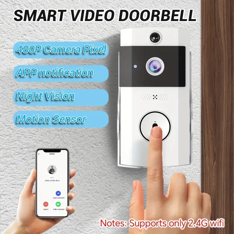 SmartBell V4 l Smart Video Deurbel Draadloze Oplaadbare Deurcamera met 1080P resolutie