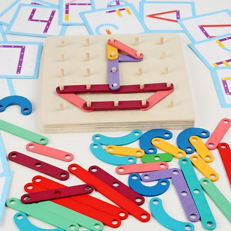 Montessori Creatief Pegboard Puzzel voor Kinderen