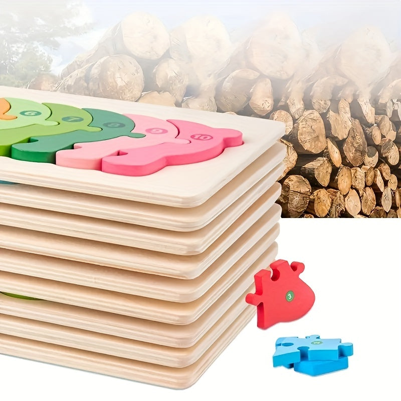 Educatieve Dierenpuzzel voor Kinderen | Houten Leerpuzzel met Gesp voor Kinderen 3-6 Jaar