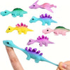 6 Stuks Schietdino Vinger Speelgoed | Mini Rubberen Dino Figuren | Vliegende Spellen en Cadeaus voor Feestjes