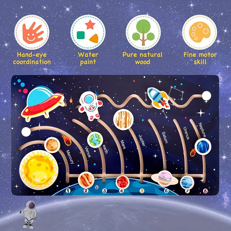 Zonnestelsel Planeten Puzzelbord Kinderen l Educatief Speelgoed 2, 3, 4, 5, 6 Jaar