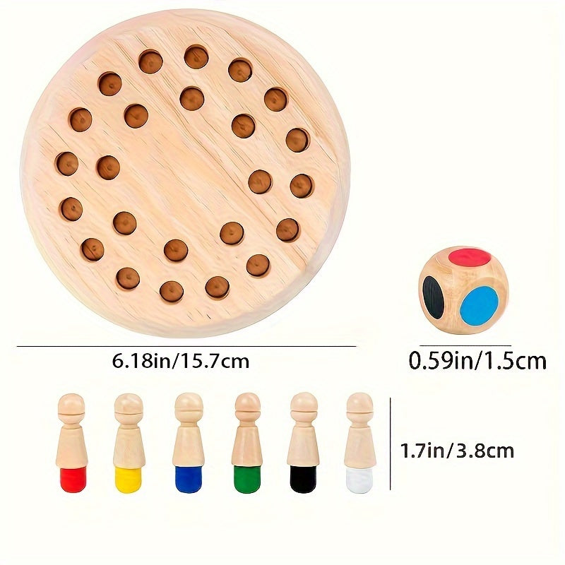 Houten Geheugen Stokjes Schaakspel | Educatief Logicaspel & Breinbreker Perfect Voor Interactie & Plezier Voor Kinderen En Volwassenen 3, 4, 5+ Jaar