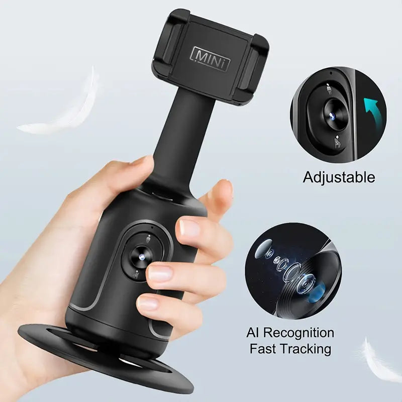 StabilizePro l Auto Gezicht Tracking Camera Telefoon Houder l AI Statief l 360 Graden Rotatie