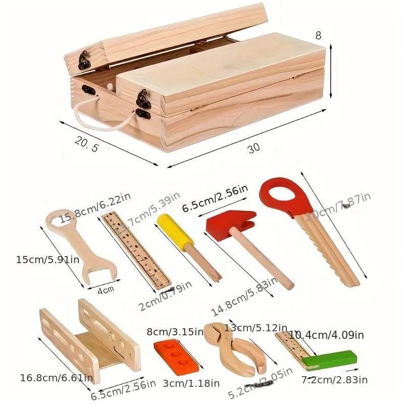 Houten Repareer Gereedschapskist  - Educatieve Speelgoed Simulatie van Gereedschap