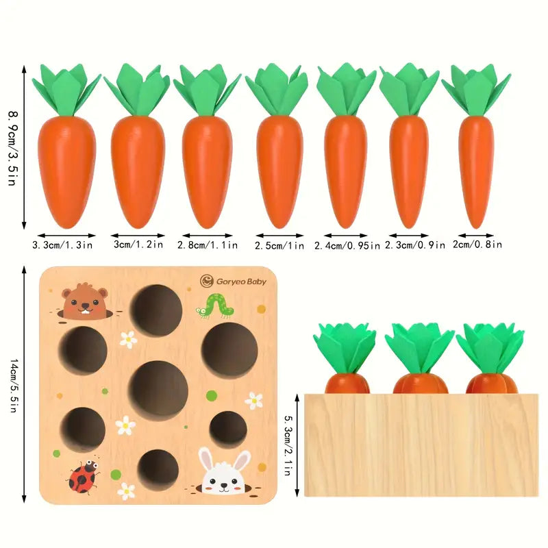 Houten Speelgoed Trekkende Radijs Oogstspeelgoed voor Peuters - Educatieve Moestuin