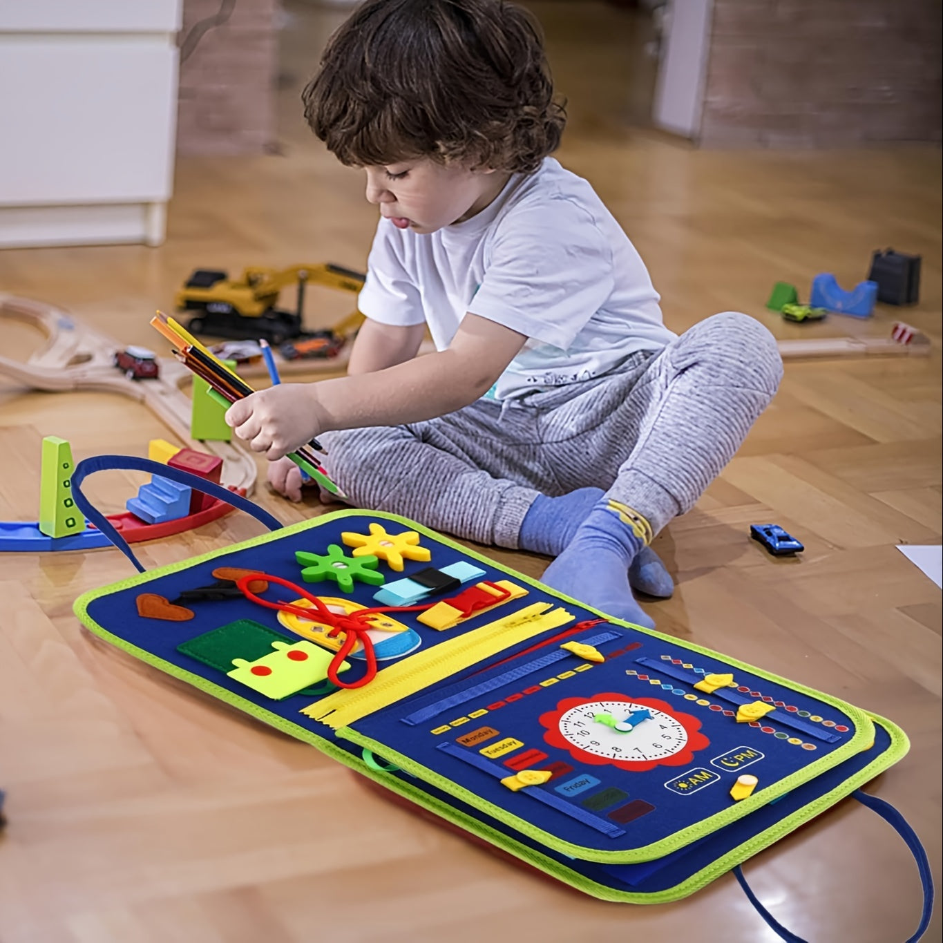 25-in-1 Educatieve Busy Board | Motorische Ontwikkeling & Sensorisch Speelgoed voor Peuters | Perfect Reisspeelgoed & Cadeau!