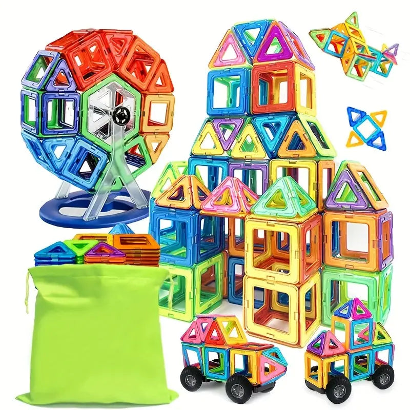 Magnetische Tegels V2 Speelgoedset (38 tot 80 stuks) l Montessori Speelgoed 3 ,4 ,5 ,6+ Jaar