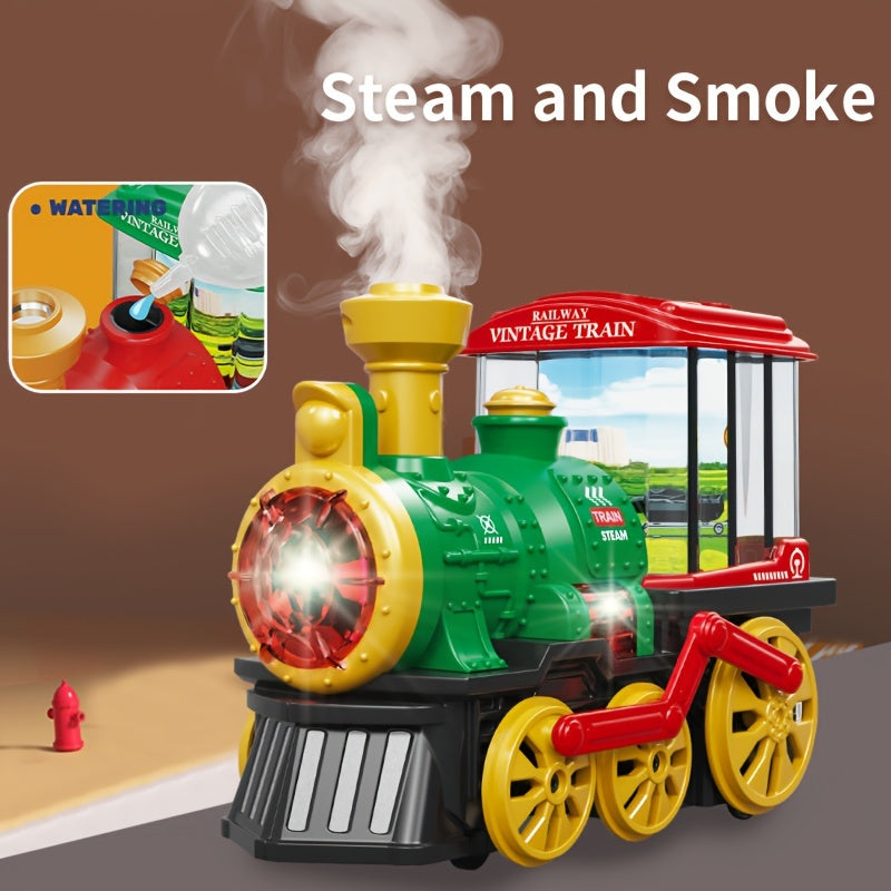 Interactieve Stoomtrein Speelgoed | Elektrische Locomotief met Rook, Licht & Geluid | Perfect Cadeau voor Kinderen 3-5 Jaar