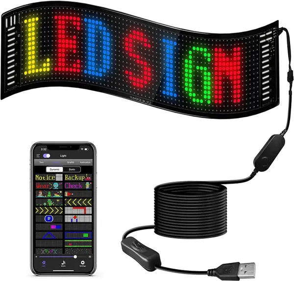 Led Sign Pro l LED Matrix Pixel Paneel l USB aansluiting l voor Thuis & Auto